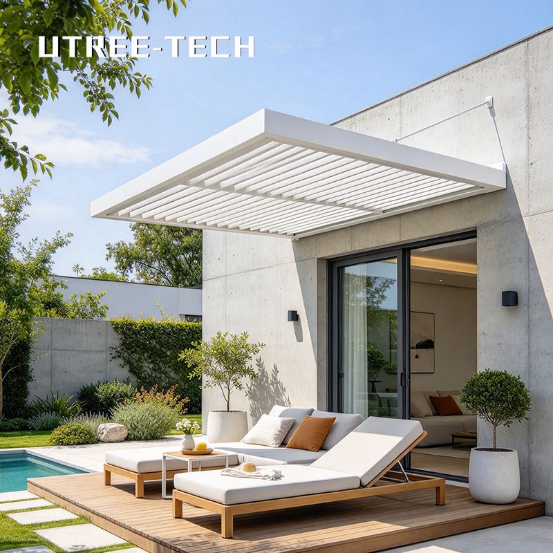 Pergola Alwminiwm Estynedig Wal 2.5 X 2.5